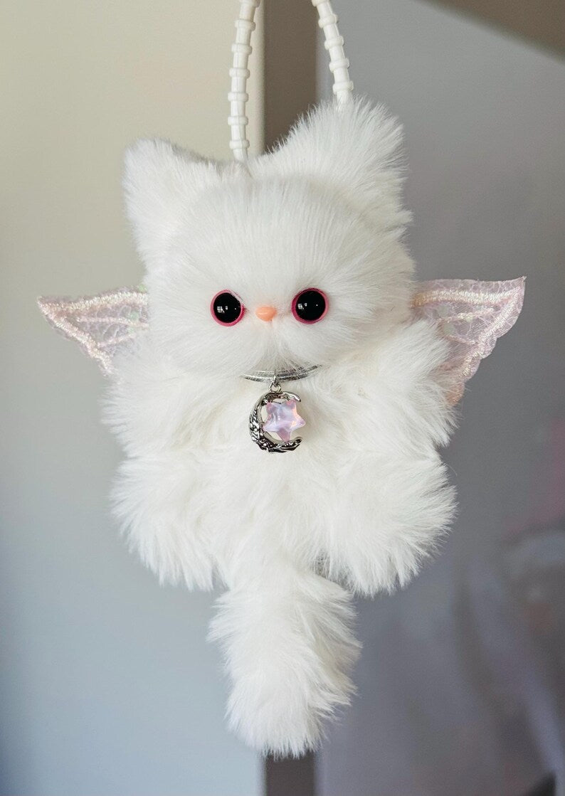 Butterfly Winged Kitten: Handmade Furry Bag Charm