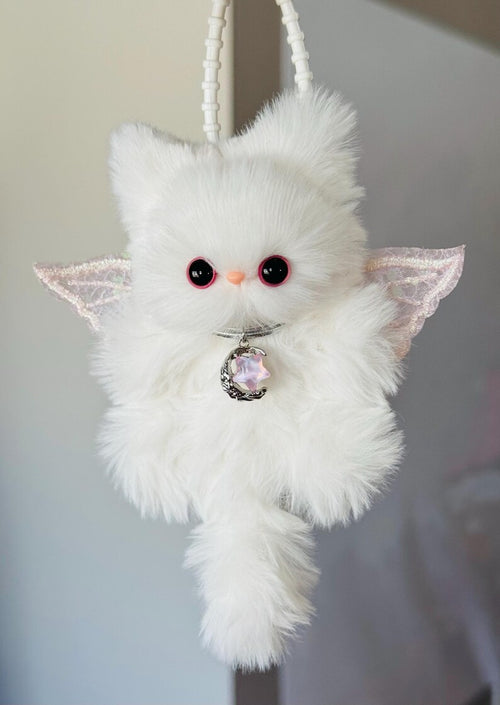 Butterfly Winged Kitten: Handmade Furry Bag Charm