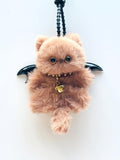 Winged Ginger Cat Charm: Golden Bell, Handmade Protector