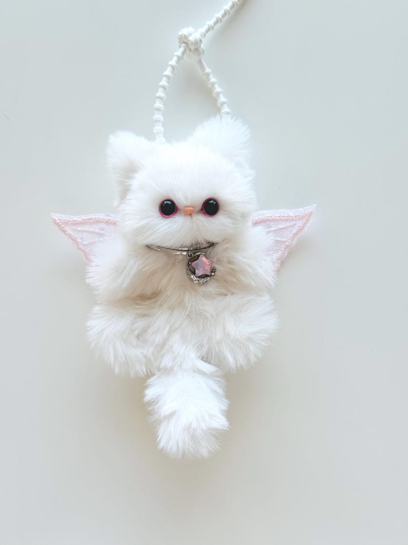 Butterfly Winged Kitten: Handmade Furry Bag Charm