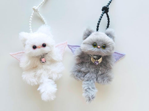 Butterfly Winged Kitten: Handmade Furry Bag Charm