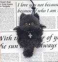 Black Bat Cat Plush Keychain
