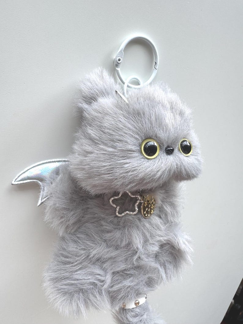 Demon Zodiac Cat Charm: Poseable Handmade Bag/Car Accessory