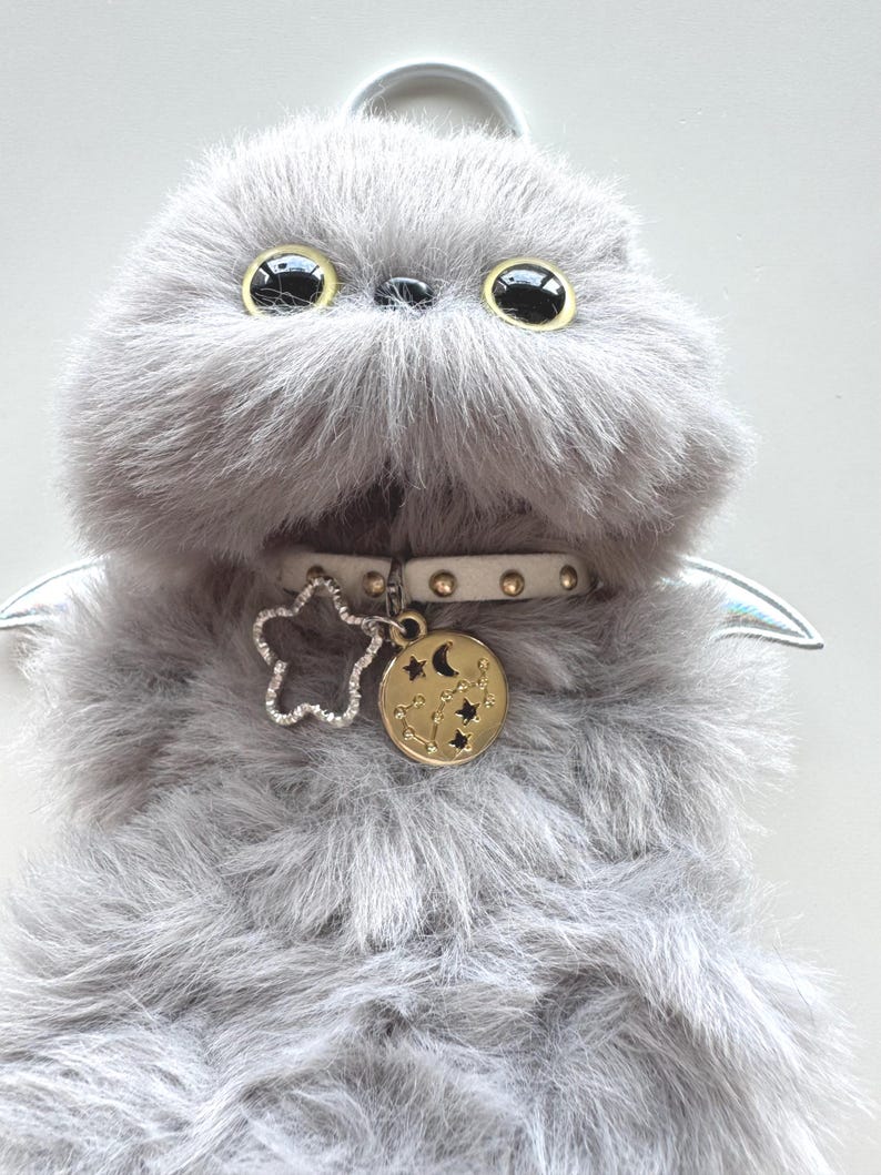 Demon Zodiac Cat Charm: Poseable Handmade Bag/Car Accessory