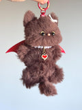 Chocolate Bat Cat Charm: Poseable Handmade Accessory