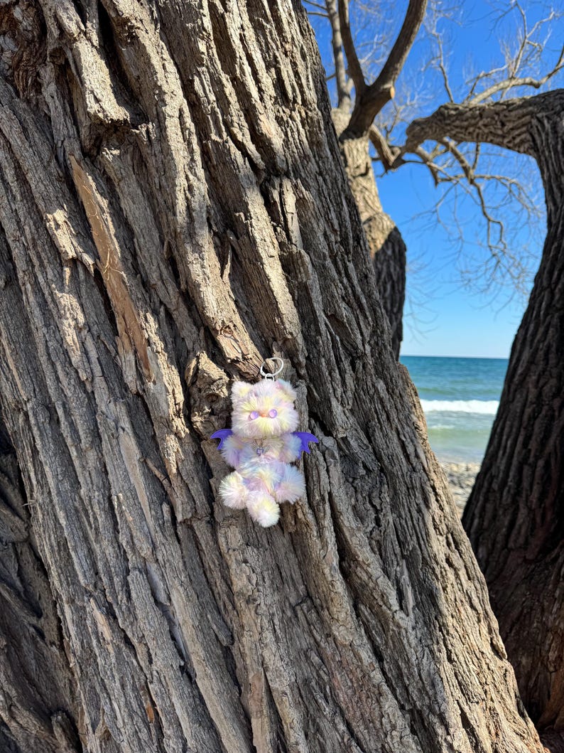 Sunshine Rainbow Forest Sprite: Handmade Bat Cat Charm