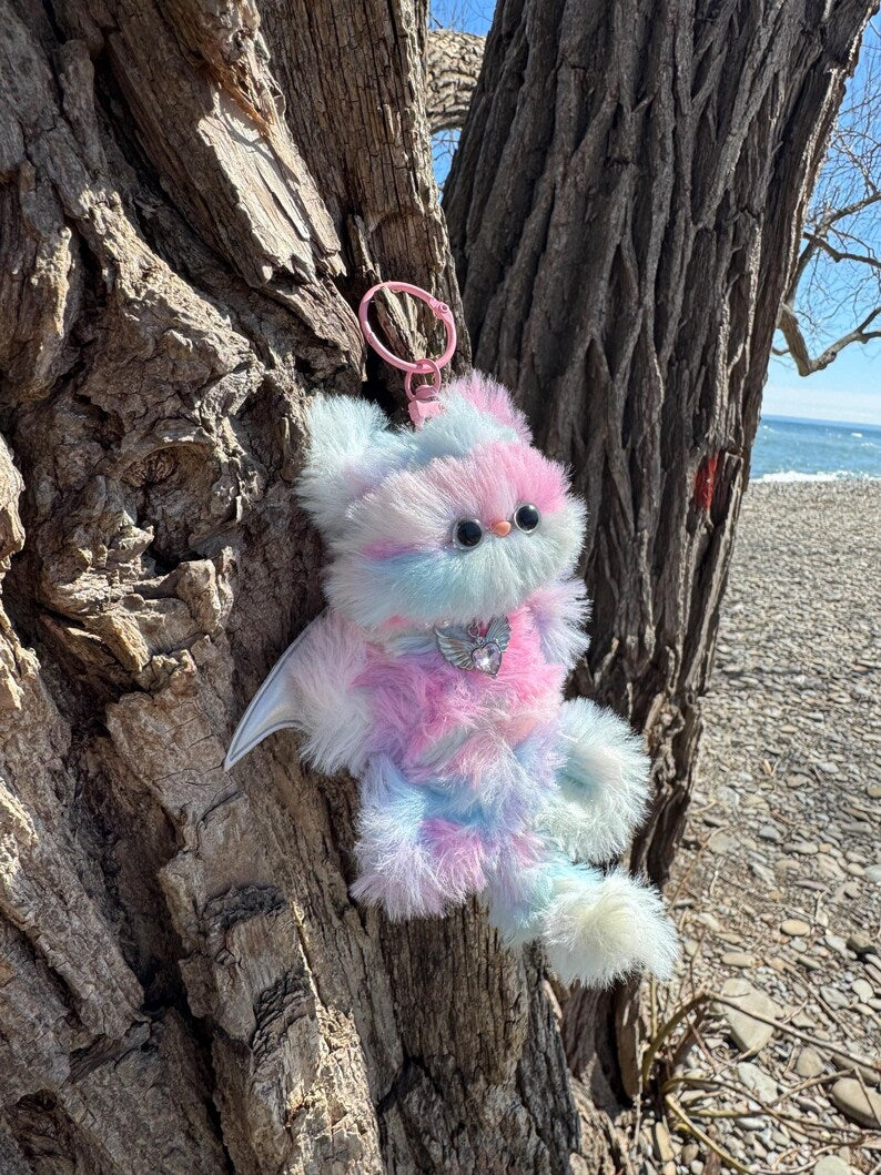 Rainbow Forest Sprite: Handmade Bat Kitty Charm