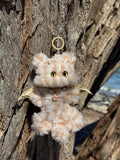 Midnight Obsidian Forest Sprite: Handmade Bat Kitty Charm
