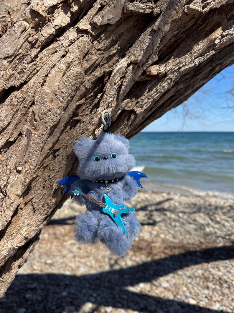 Rockabilly Blues Sprite: Handmade Bat Kitty Charm