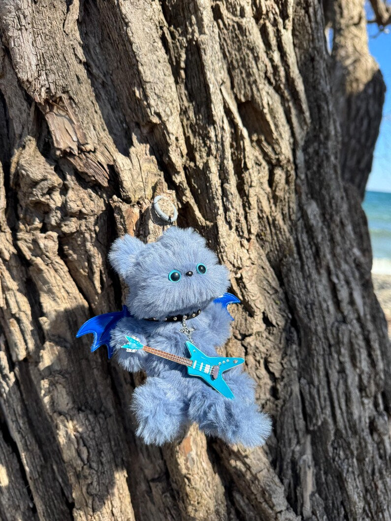 Rockabilly Blues Sprite: Handmade Bat Kitty Charm