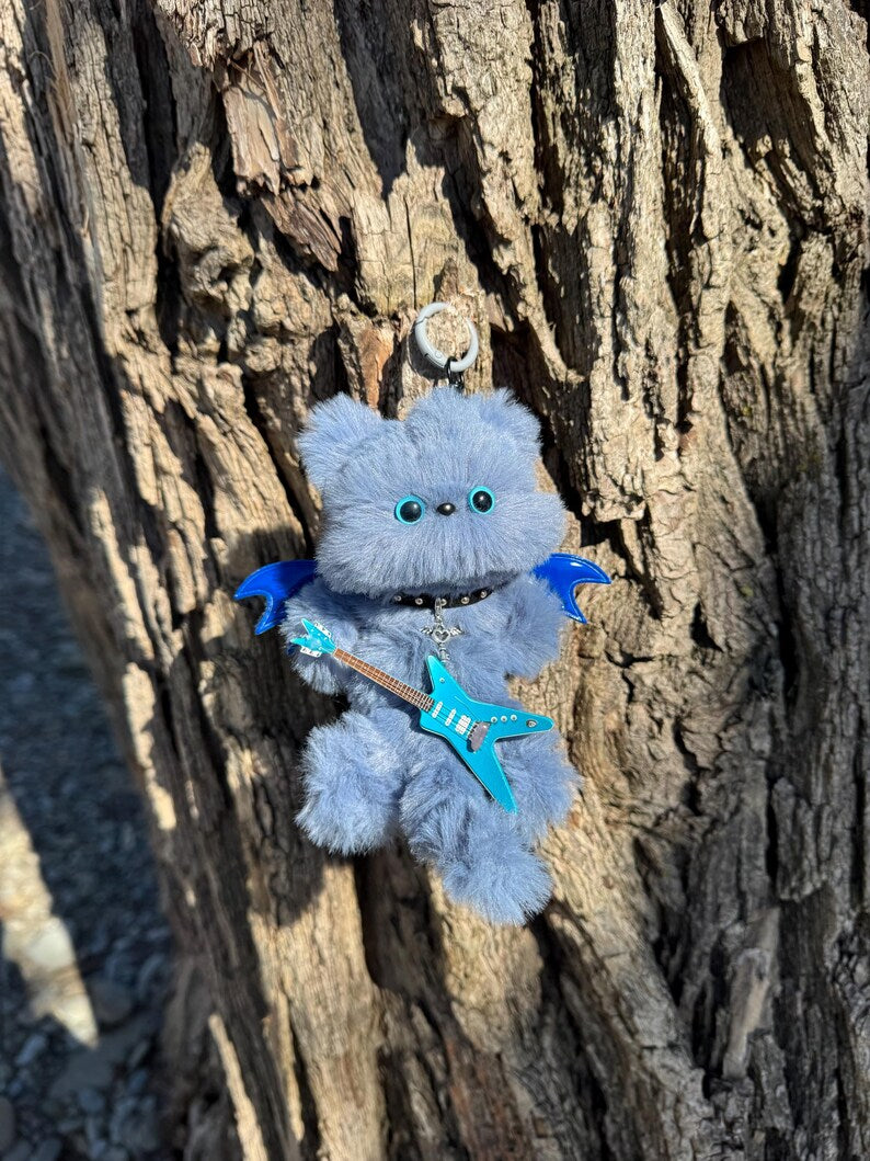 Rockabilly Blues Sprite: Handmade Bat Kitty Charm